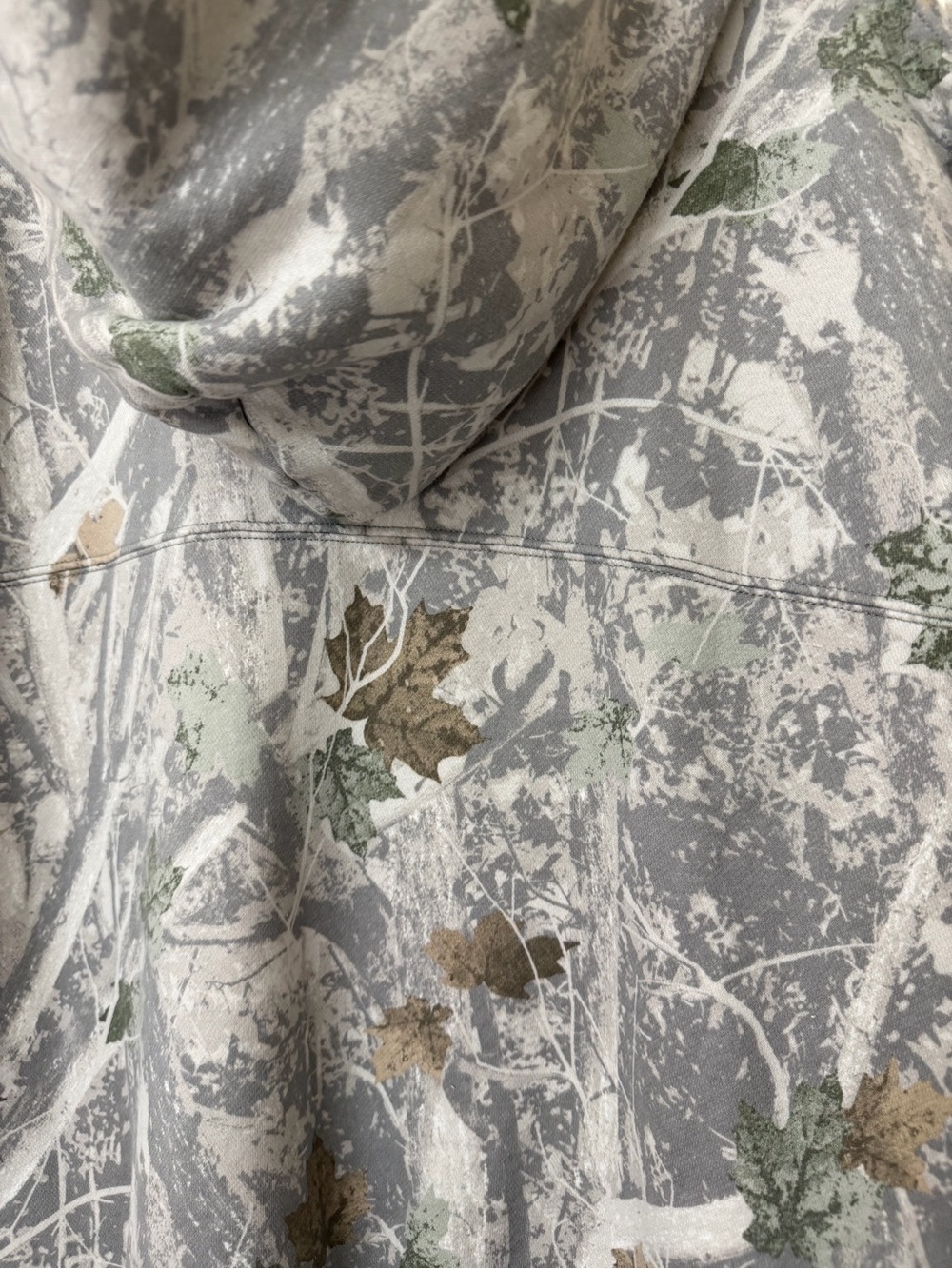 Abercrombie & Fitch Gray, Olive & Tan Camo Hooded Sweatshirt - Picture 6 of 6